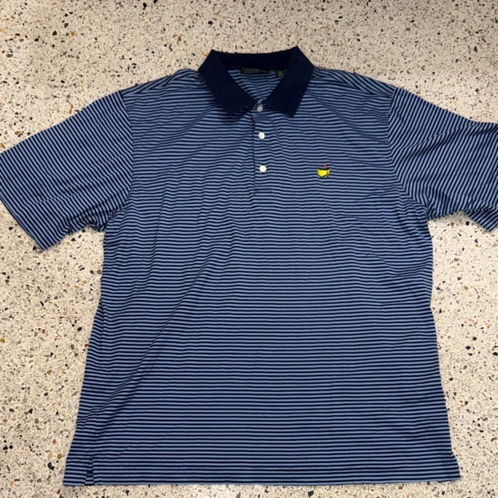 Masters golf polo Amen Corner Pima cotton blue stripe XL Augusta